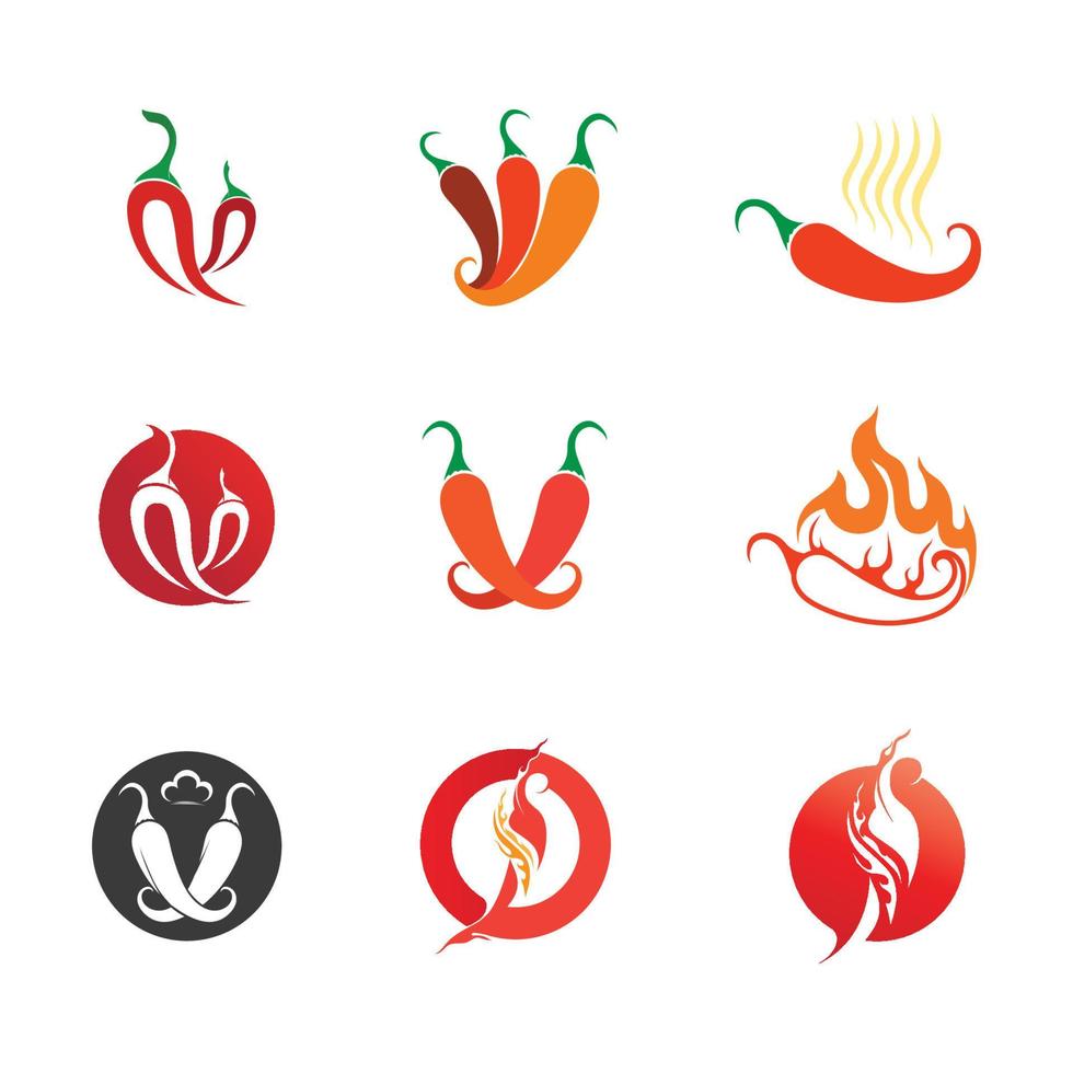 piment et icône chaude saison alimentaire conception logo vecteur