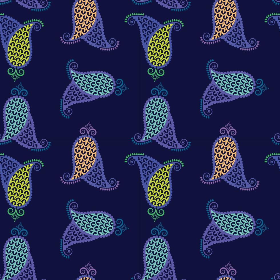 motif kuiri ou mangue imprimable contemporain esthétique avec des lignes abstraites, des formes et des lignes aux couleurs vives. mur d'illustration vectorielle. parfait pour l'impression textile, les invitations, les cartes de vœux vecteur