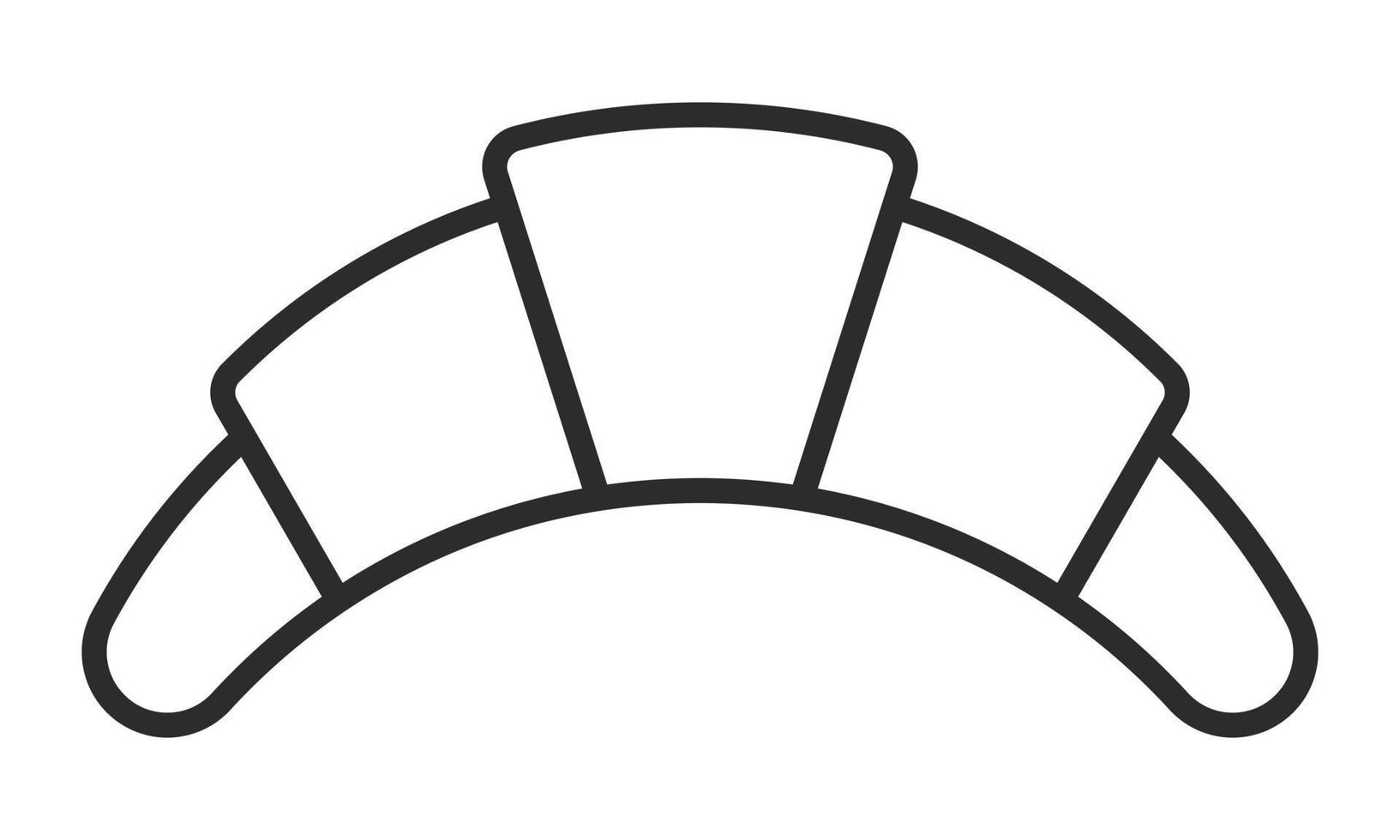 icône de vecteur d'art de ligne de pain croissant pour les applications et le site Web