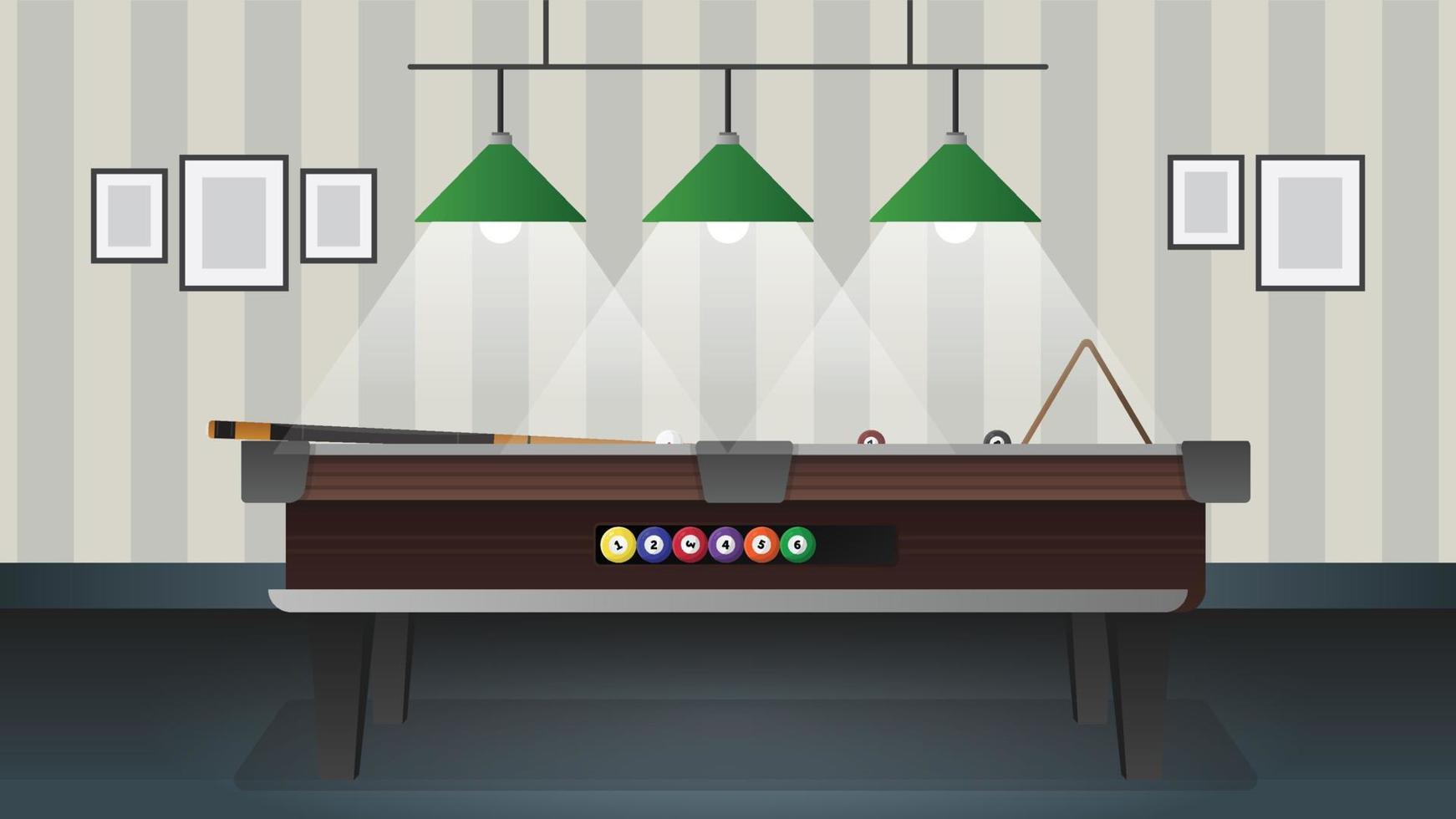 illustration de la table de billard et des lampes de table de billard vecteur