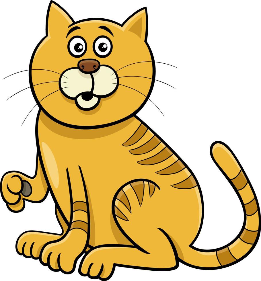 dessin animé chat surpris personnage animal comique vecteur
