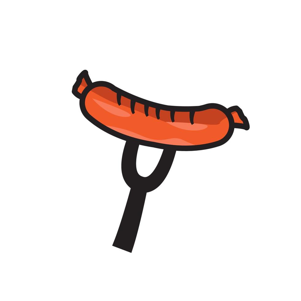 illustration vectorielle de modèle d'icône de saucisse grillée vecteur
