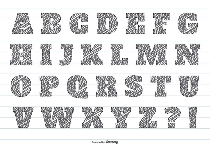 Pencil Scribble Vector Alphabet