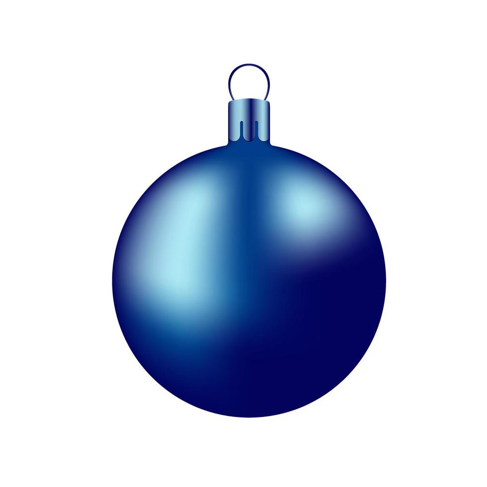 boule de noël bleu isolé sur fond blanc vecteur