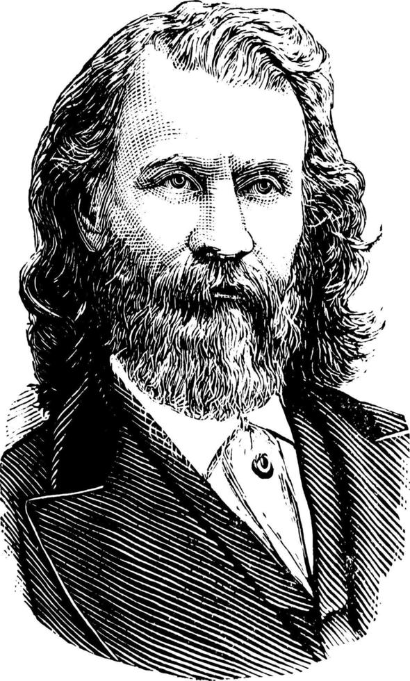 joaquin miller, illustration vintage vecteur