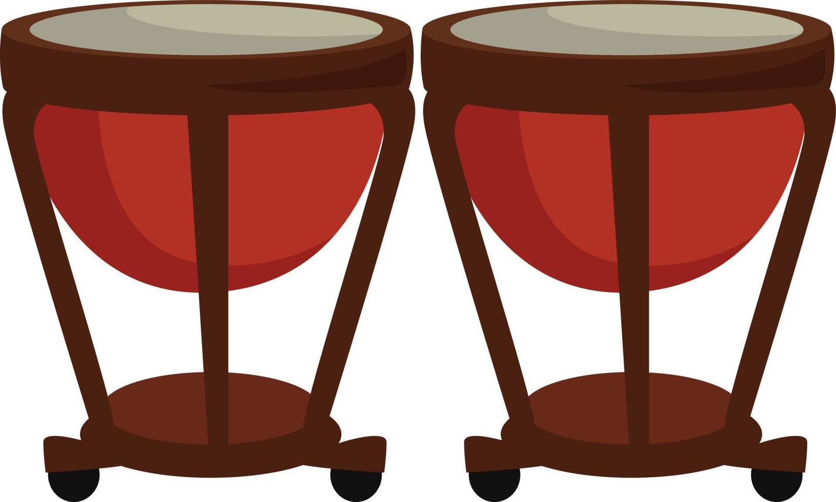 timbales marron, illustration, vecteur sur fond blanc.