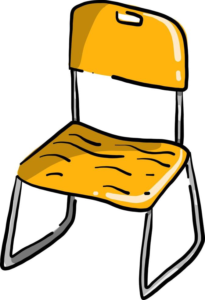 Chaise jaune, illustration, vecteur sur fond blanc