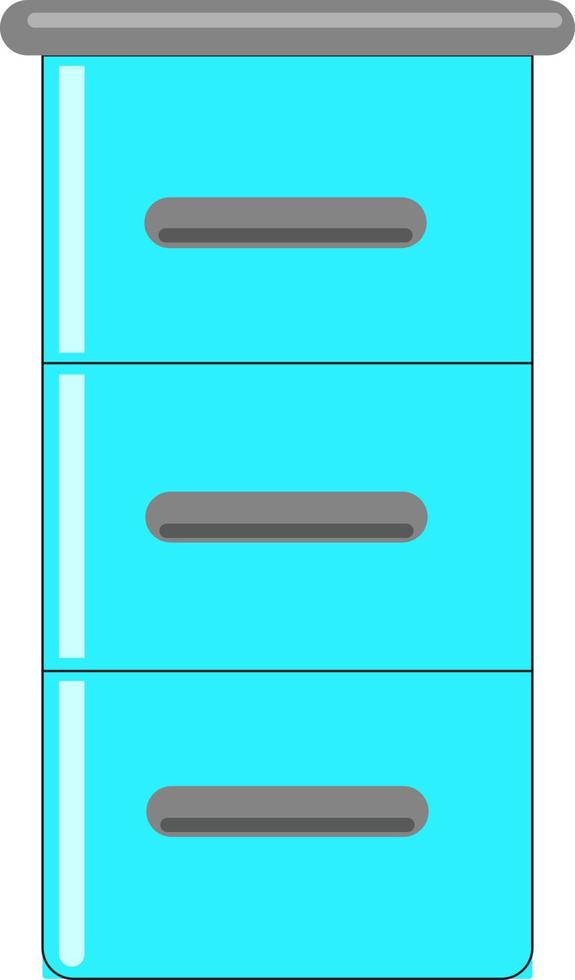 Étagère bleue, illustration, vecteur sur fond blanc.