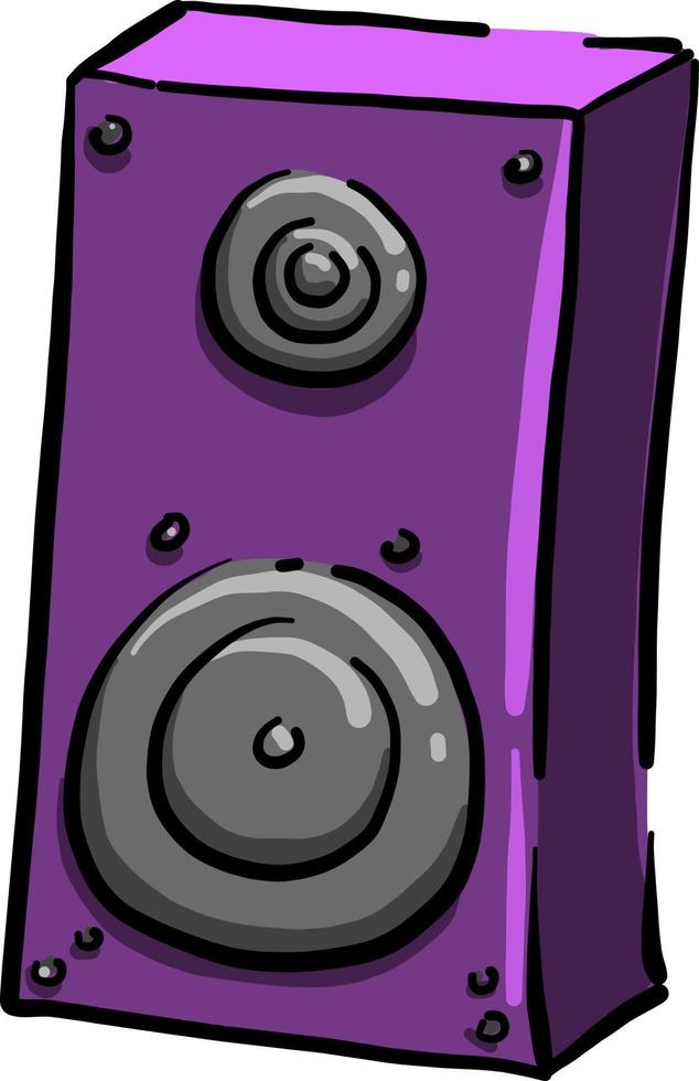 haut-parleur violet, illustration, vecteur sur fond blanc
