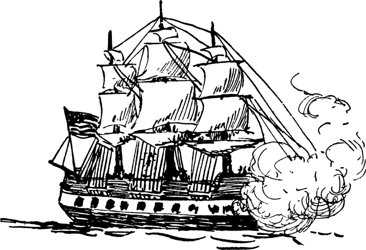 navire, illustration vintage vecteur