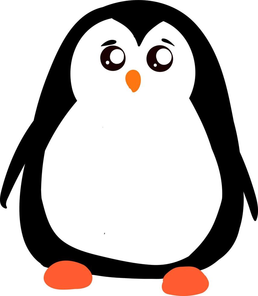 Triste petit pingouin, illustration, vecteur sur fond blanc.