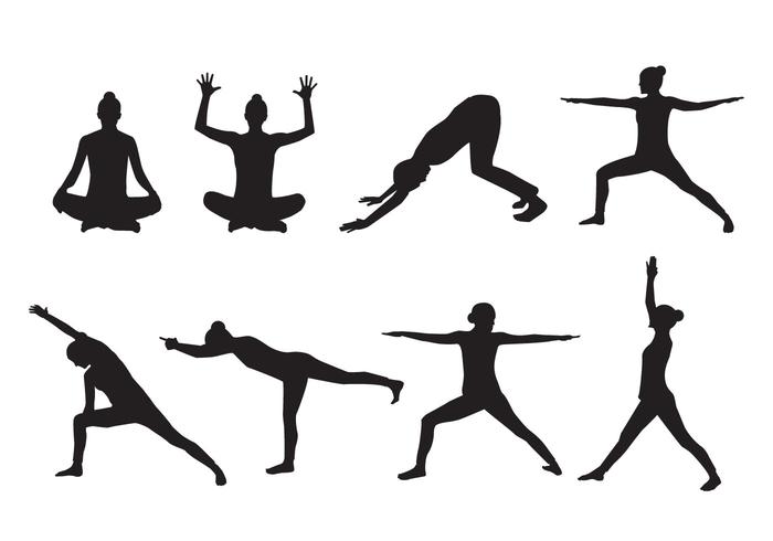 Vecteur de silhouette de femme yoga gratuit