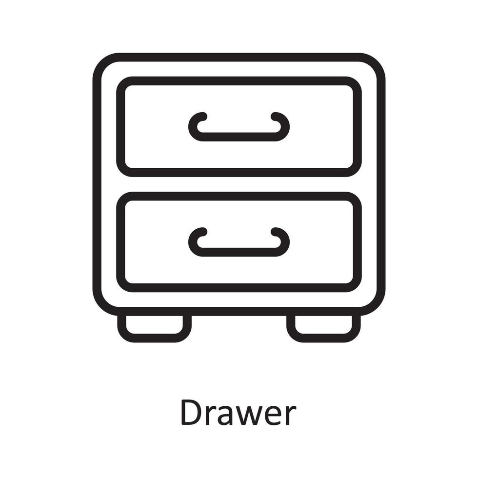 illustration de conception d'icône de contour de vecteur de tiroir. symbole de cloud computing sur fond blanc fichier eps 10