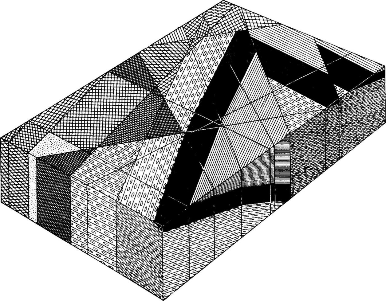 diagramme de basalte, illustration vintage. vecteur