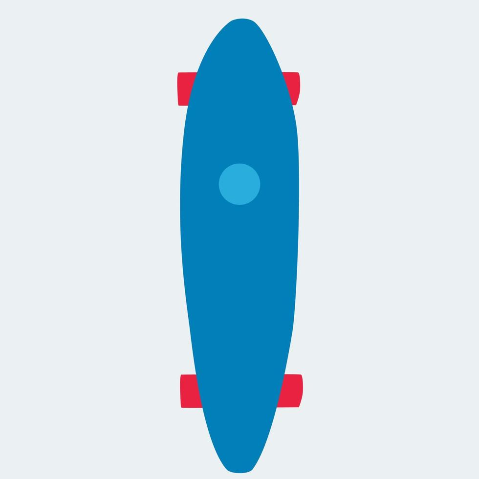 skateboard bleu, illustration, vecteur sur fond blanc.