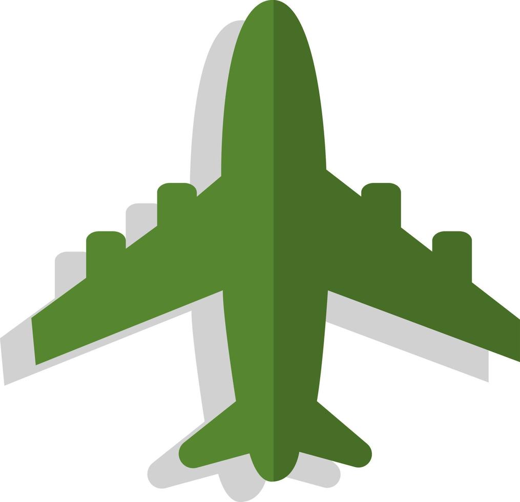 avion d'affaires vert, illustration, vecteur, sur fond blanc. vecteur