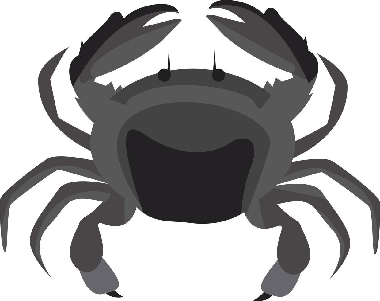 crabe noir, illustration, vecteur sur fond blanc