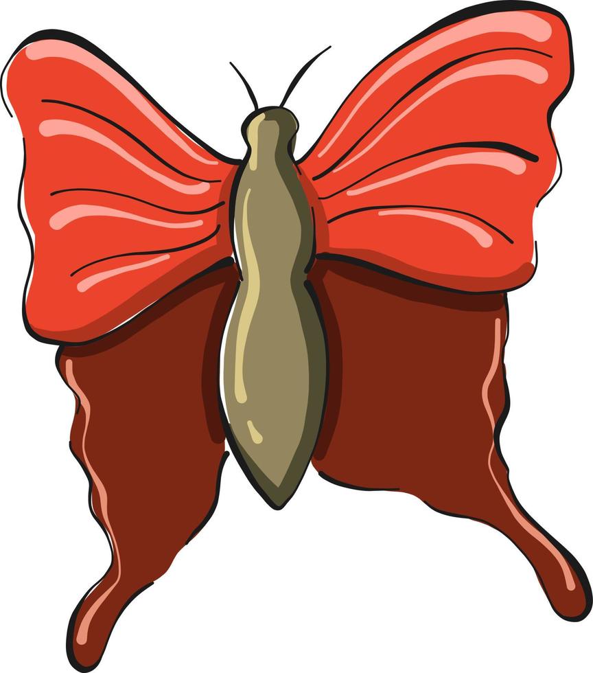 papillon rouge, illustration, vecteur sur fond blanc.