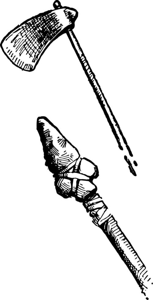 illustration vintage tomahawk et flèche. vecteur