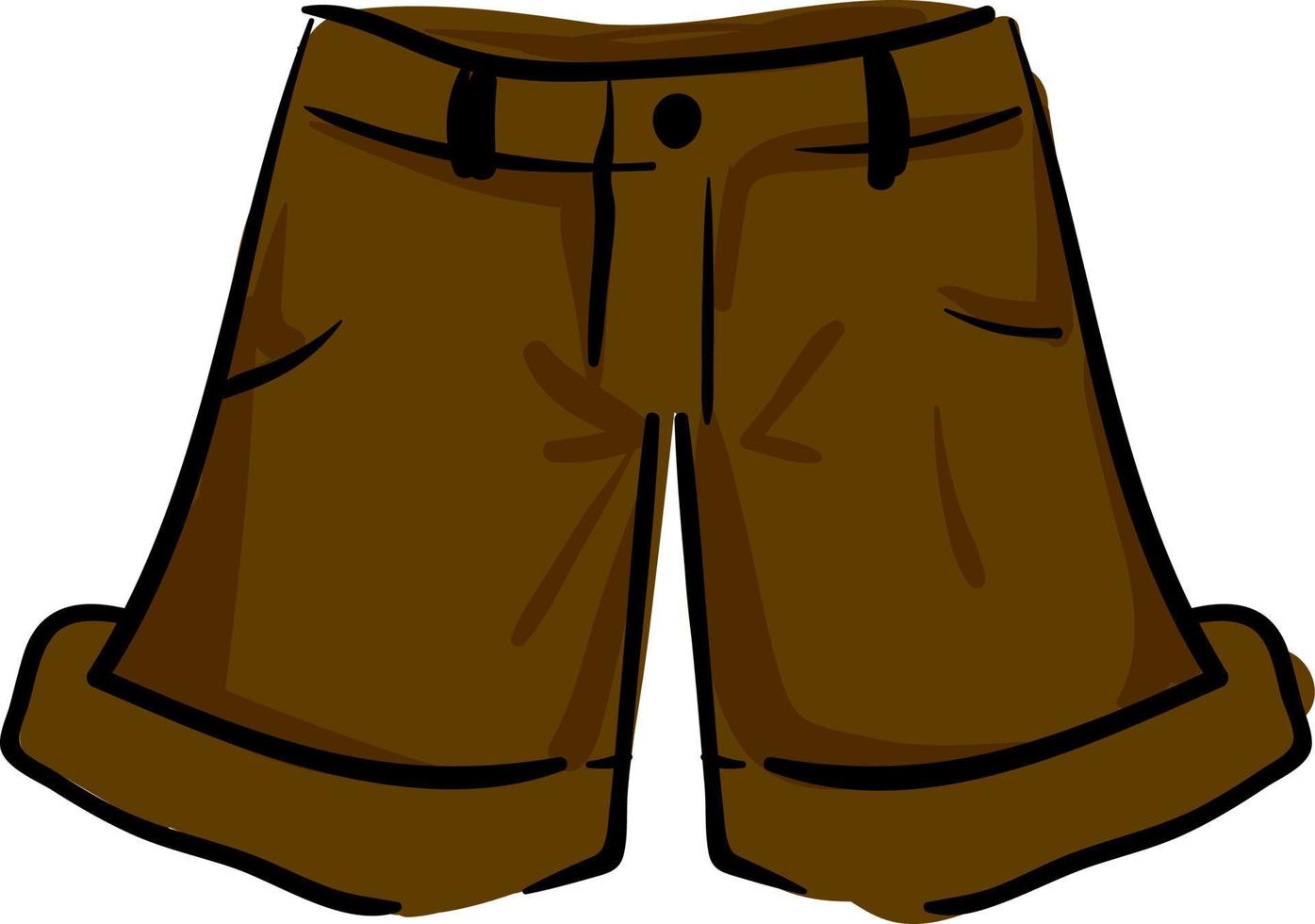 short homme marron, illustration, vecteur sur fond blanc.