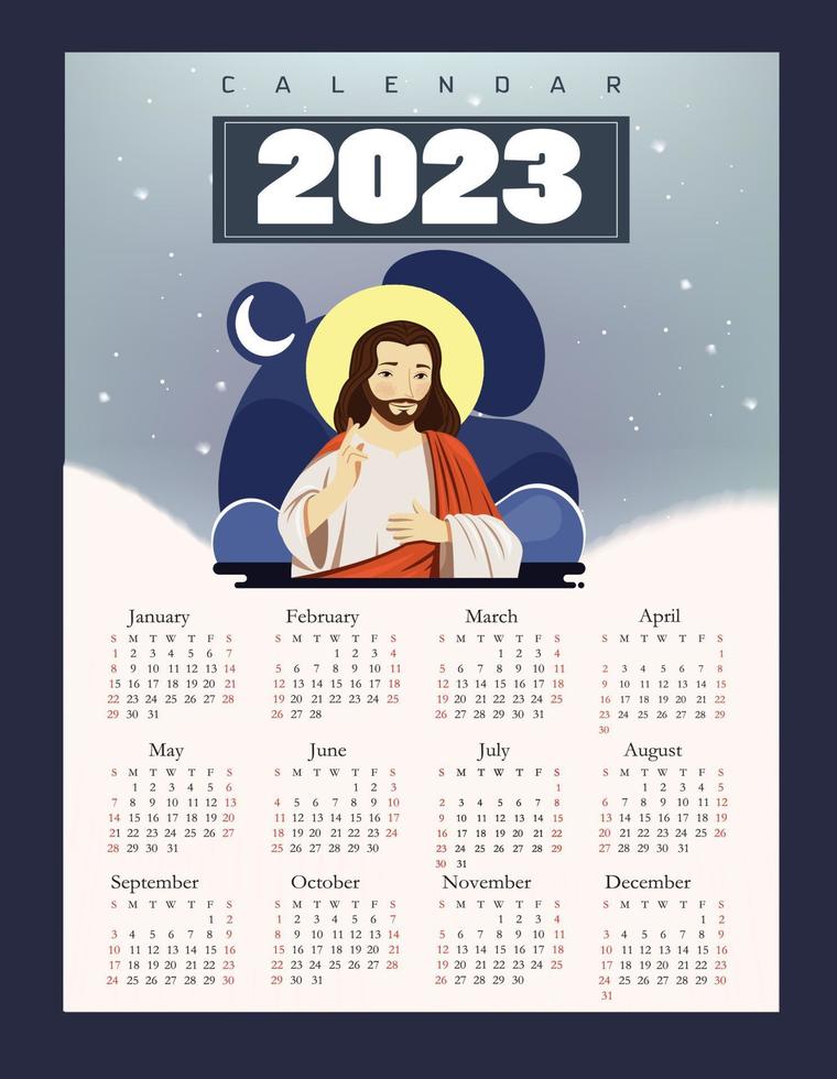 joli calendrier de noël 2023 noël vecteur