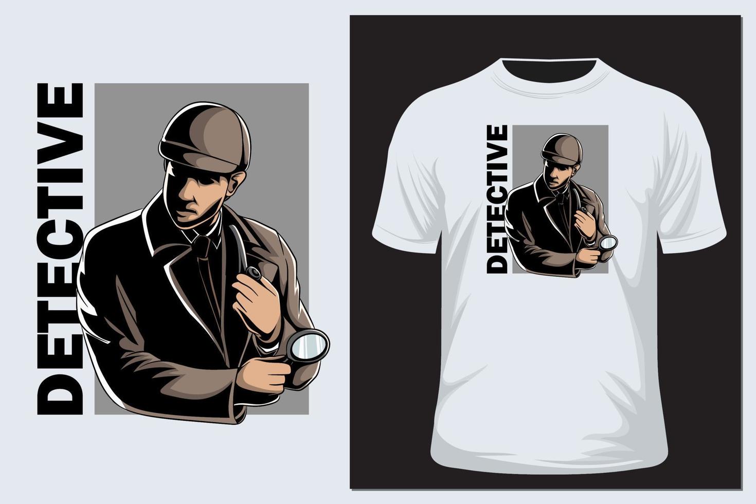 conception de t-shirt de détective vecteur