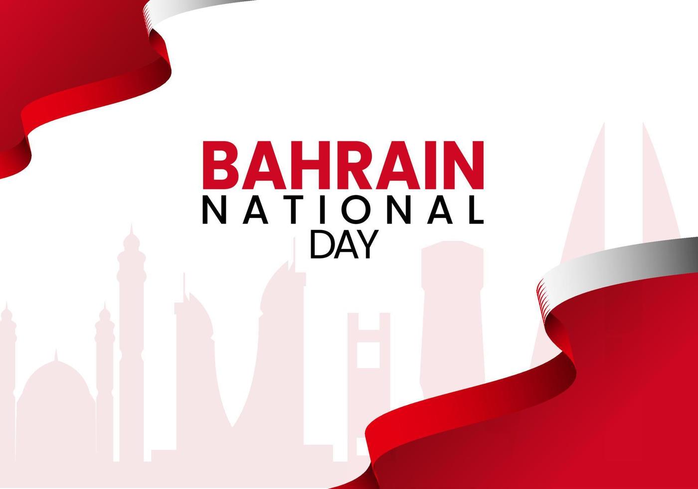 célébration de la fête nationale de bahreïn avec des points de repère vecteur