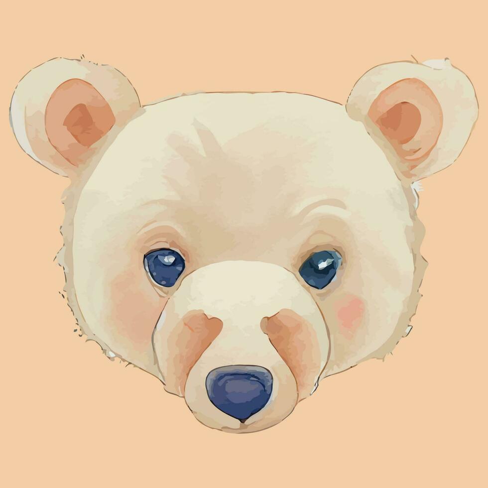 illustration graphique vectoriel d'ours mignon sur le style de couleur de l'eau bon pour l'impression sur la conception de cartes de voeux, d'affiches, de t-shirts ou de produits pour bébés