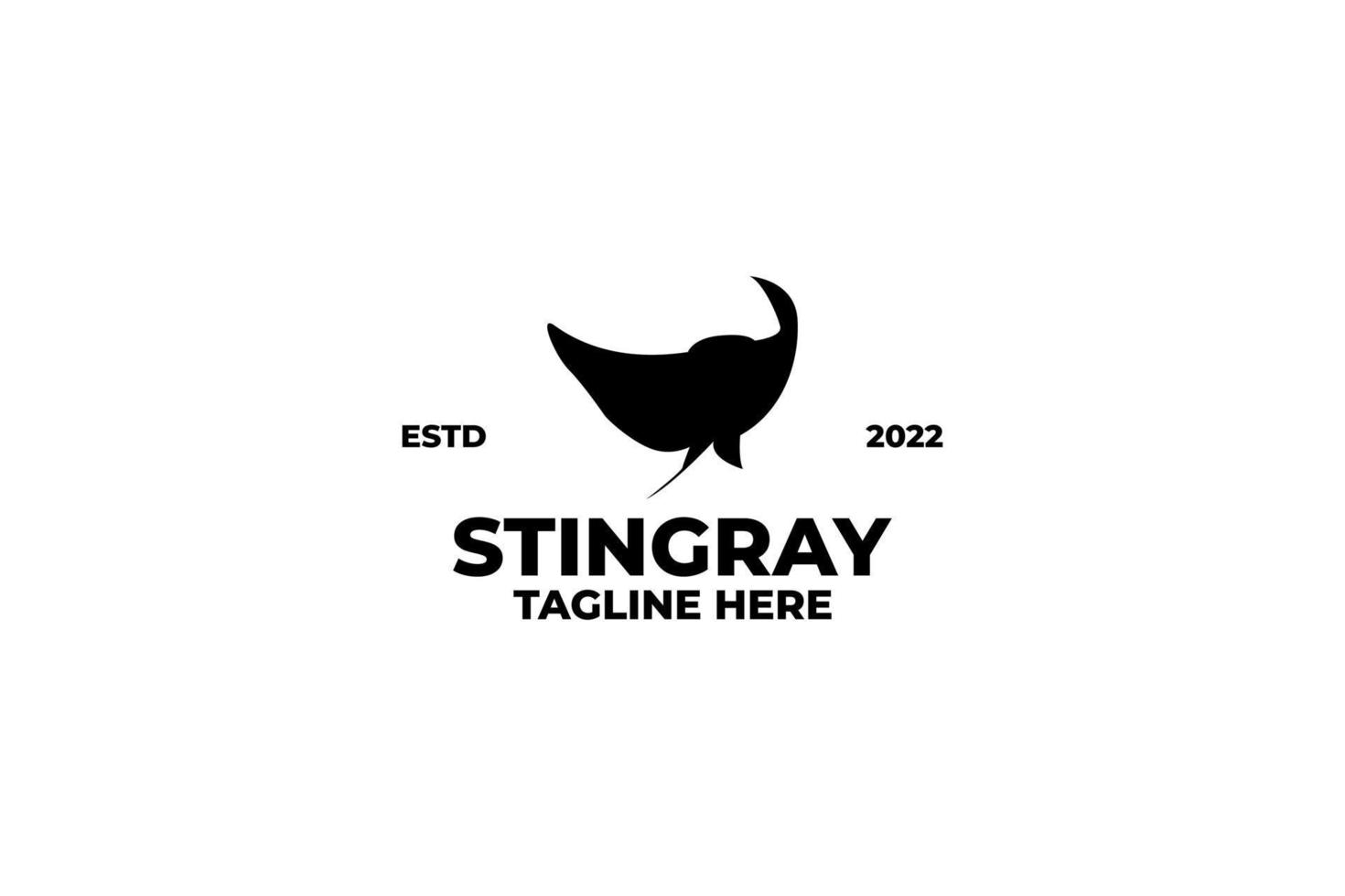 plat stingray silhouette simple logo design illustration vectorielle vecteur