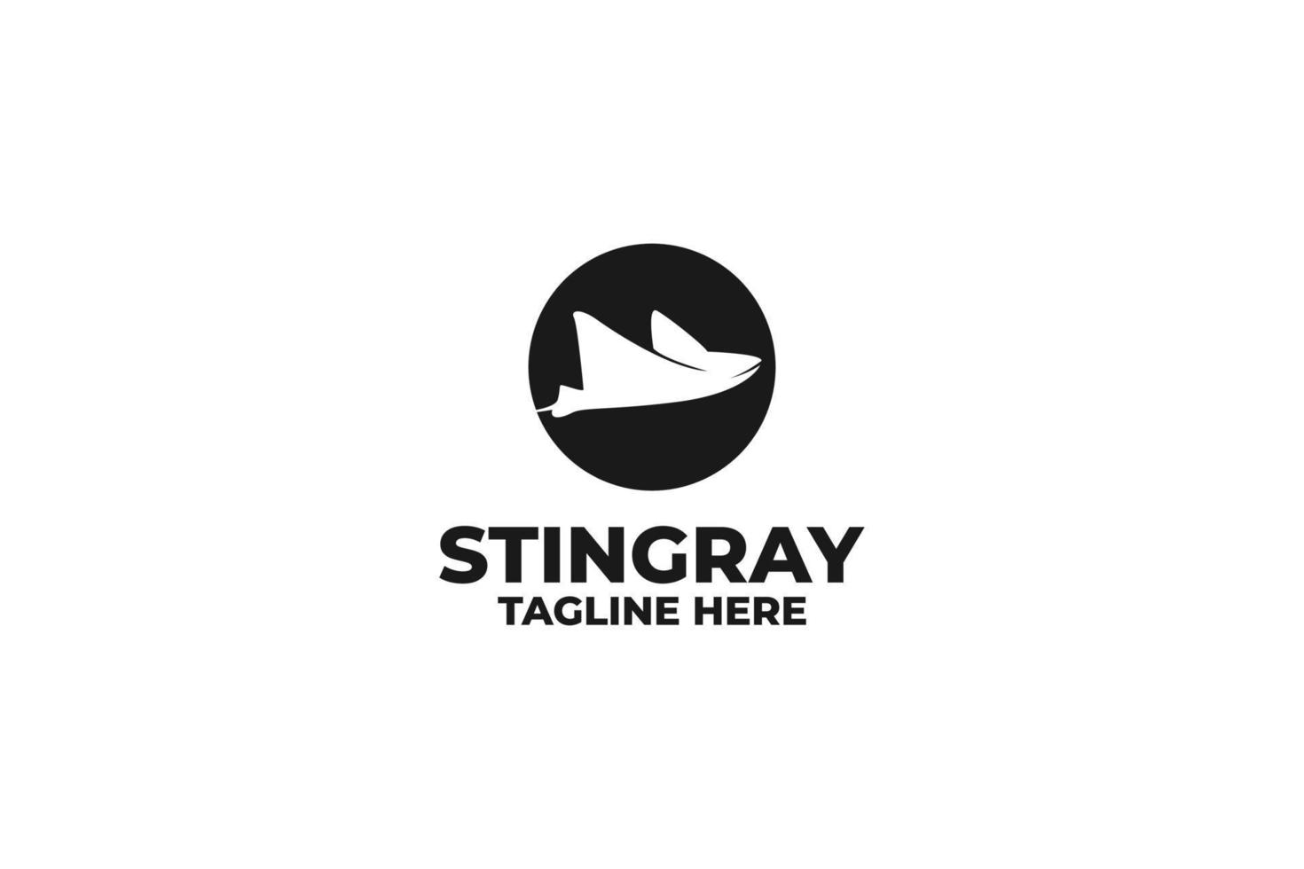 plat stingray silhouette simple logo design illustration vectorielle vecteur