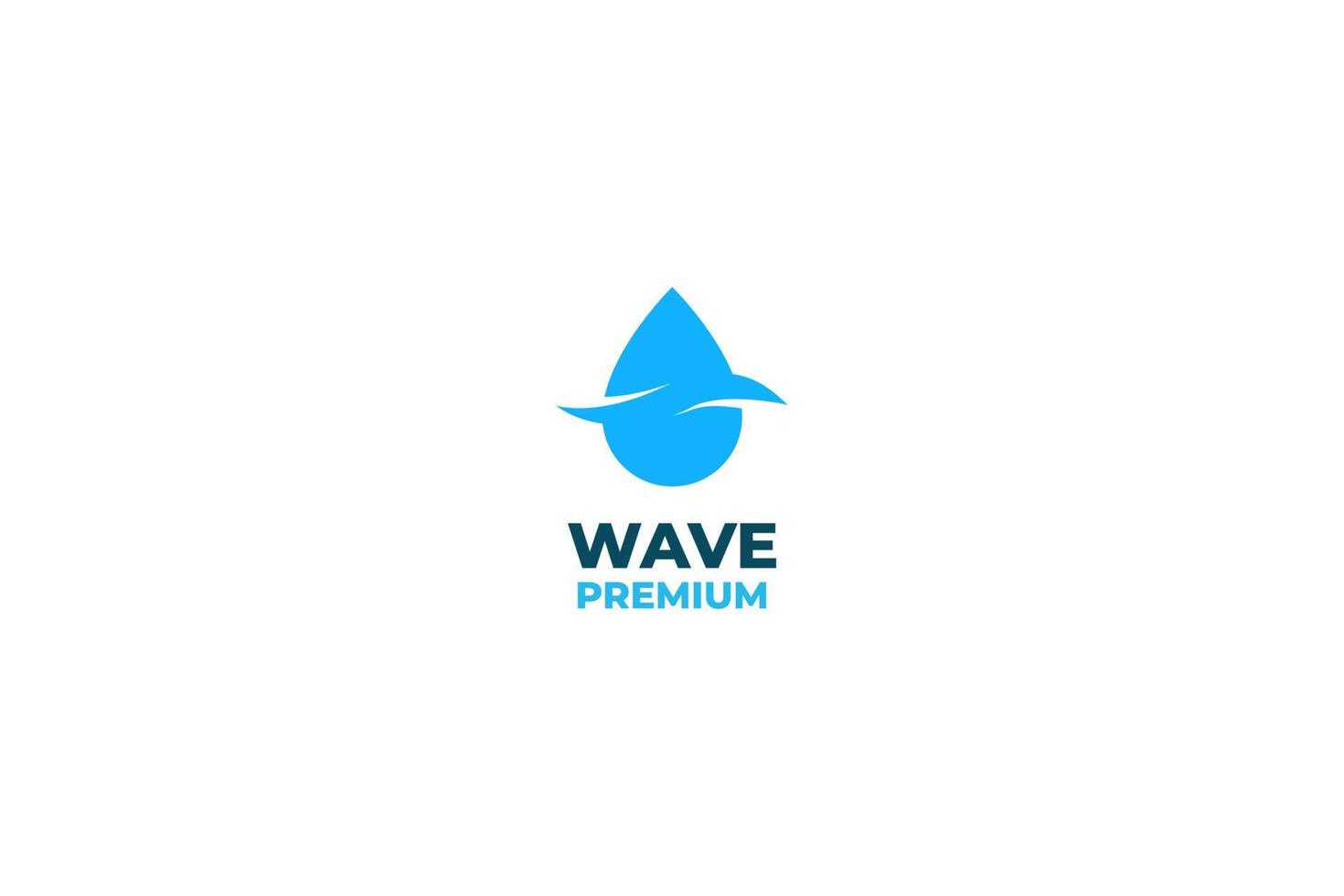 illustration vectorielle de conception de logo vague goutte d'eau plate vecteur