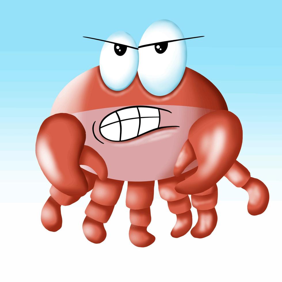 le crabe en colère vecteur