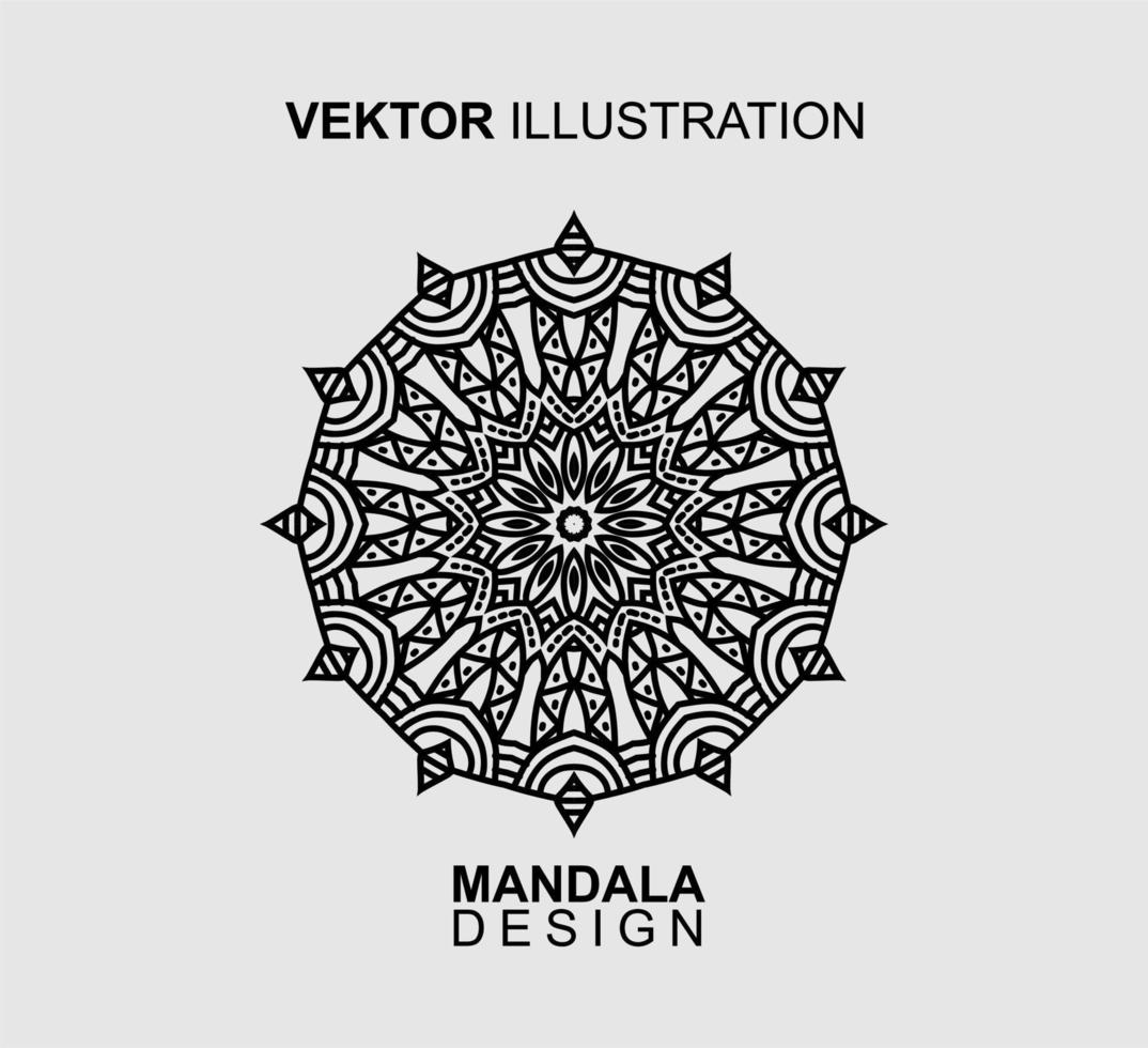 conception de mandala noir et blanc, adaptée au livre de coloriage et à divers autres besoins. illustration vectorielle vecteur