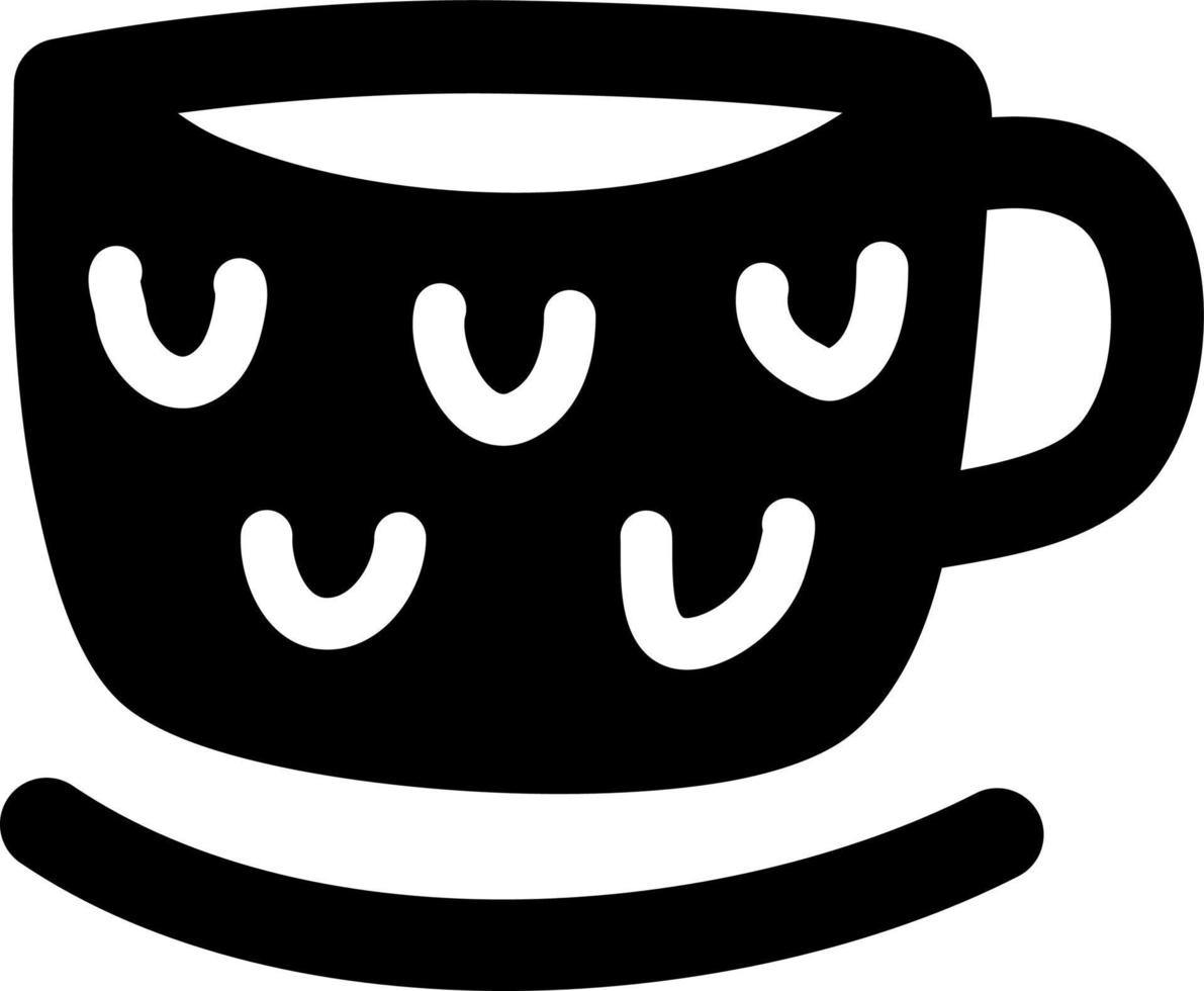 tasse noire en céramique, icône illustration, vecteur sur fond blanc