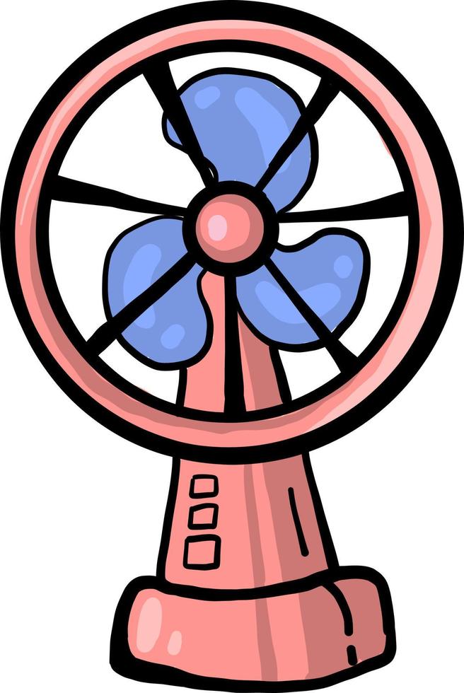 ventilateur rose, illustration, vecteur sur fond blanc