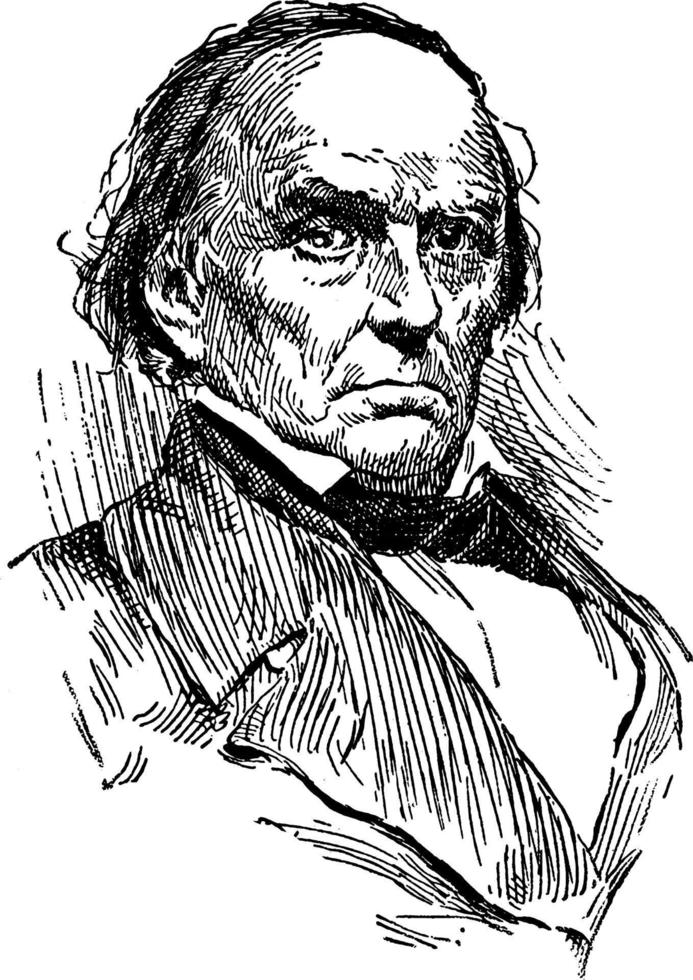 daniel webster, illustration vintage vecteur