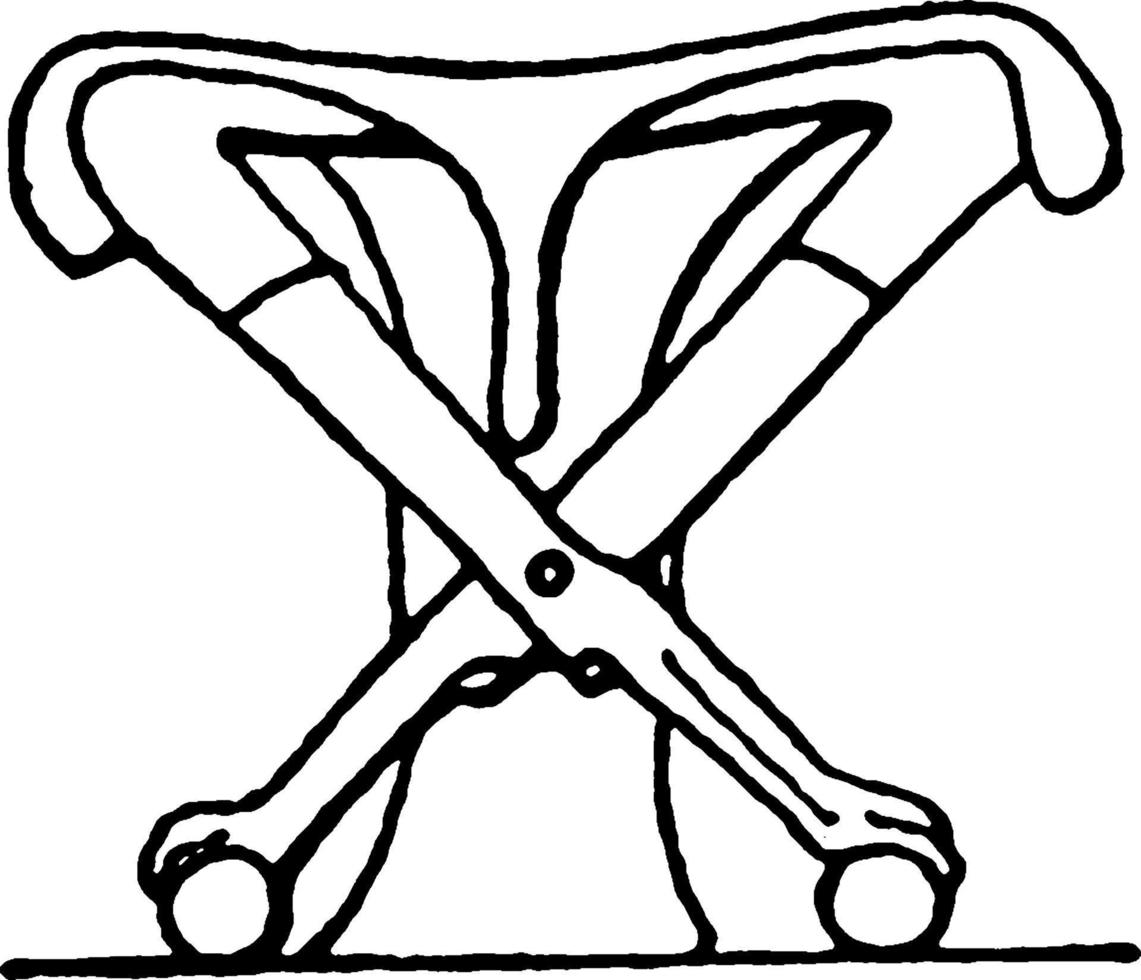 chaise pliante égyptienne, illustration vintage. vecteur