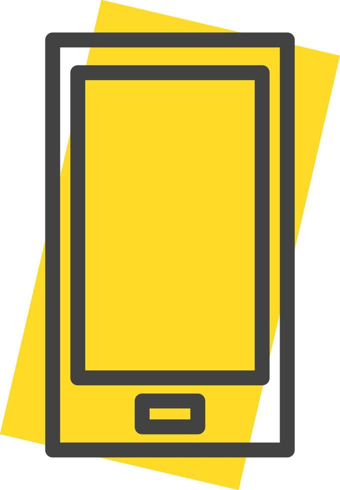 téléphone jaune, illustration, vecteur sur fond blanc.