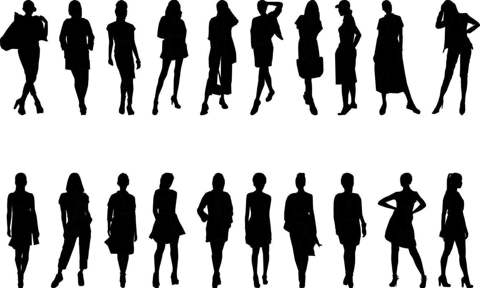 silhouette d'activité féminine à la mode, haute résolution et réaliste. vecteur