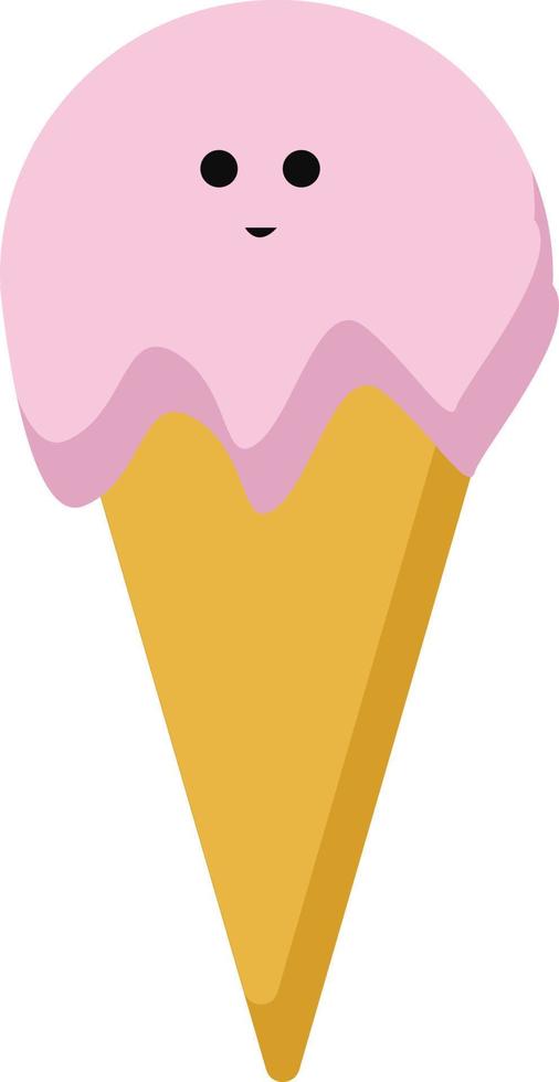 glace rose, illustration, vecteur sur fond blanc.