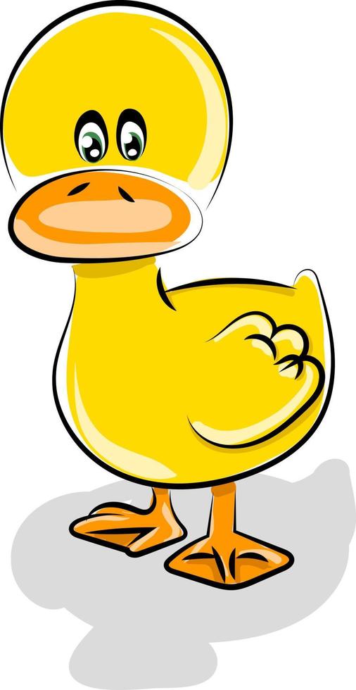 petit canard, illustration, vecteur sur fond blanc.