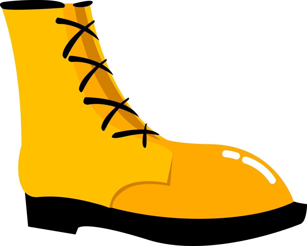 Chaussure d'hiver jaune, illustration, vecteur sur fond blanc.