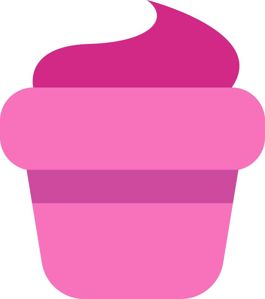 cupcake rose, illustration, vecteur sur fond blanc.