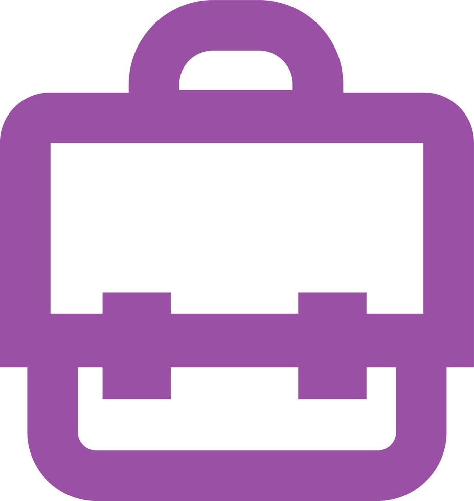 sac de travail violet, icône illustration, vecteur sur fond blanc