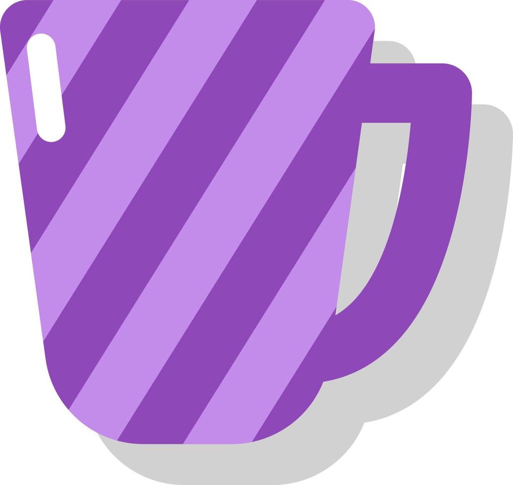 Mug violet à rayures, illustration, vecteur sur fond blanc