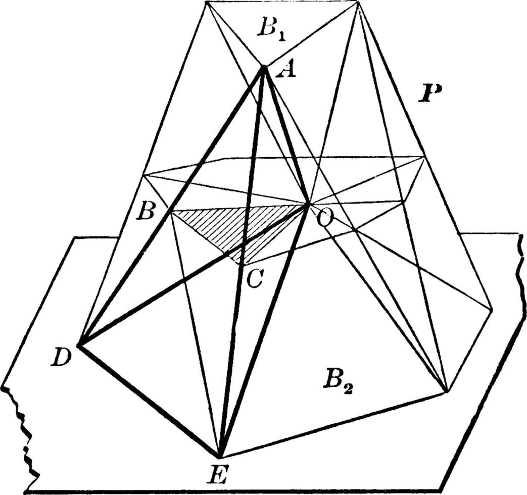 volume de prismatoïde, illustration vintage. vecteur