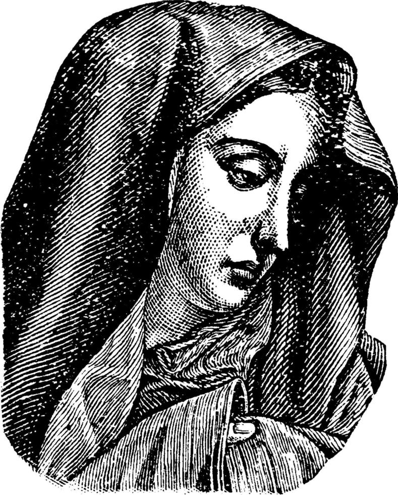 vierge marie, illustration vintage vecteur