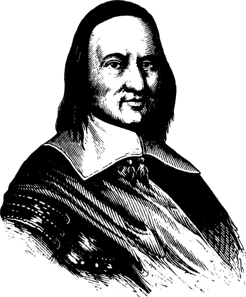 gouverneur peter stuyvesant, illustration vintage vecteur