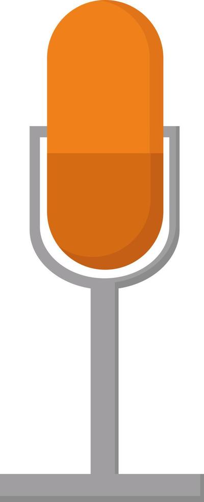 microphone orange, illustration, vecteur sur fond blanc.