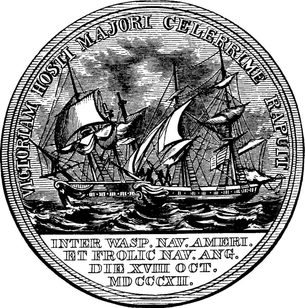 médaille d'or décernée à jacob jones, illustration vintage. vecteur